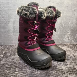 Kamik Boots Womens Size 5 Purple Black Faux Fur Winter Snow Waterproof Insulated